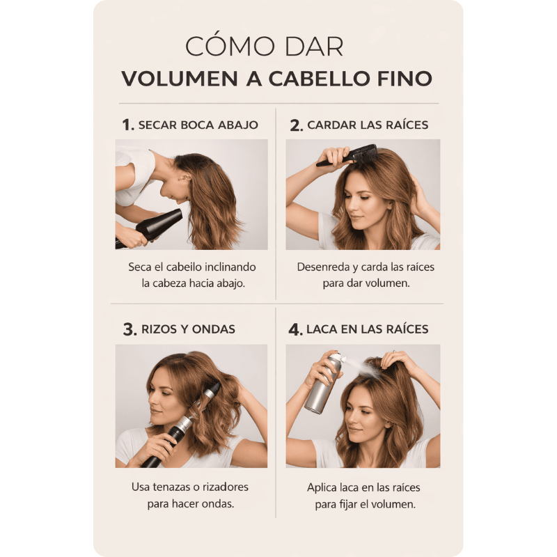 Cómo peinar el pelo fino para dar volumen sin apelmazar